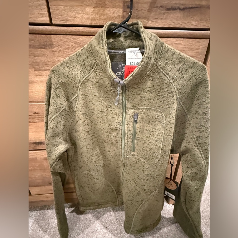 Men's Green Zip-Up Sweater
